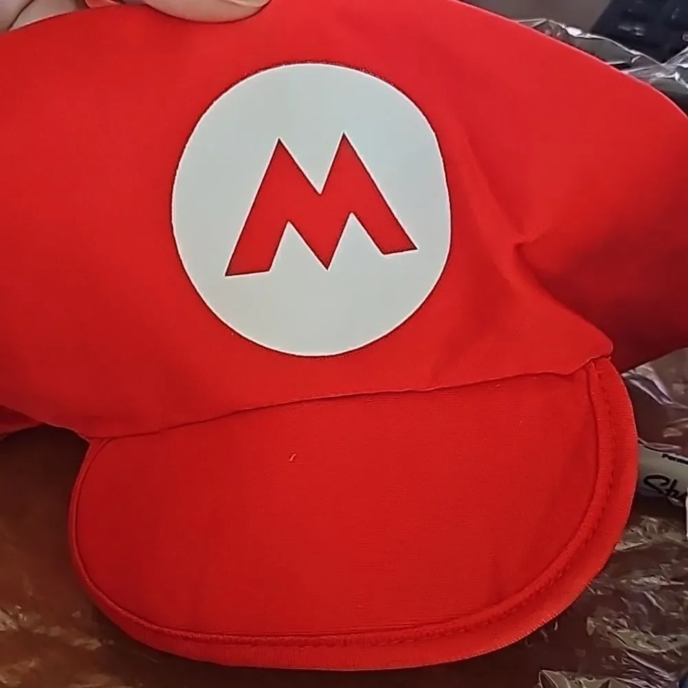 Mario styled costume for kids jumpsuit with hat mustache and gloves sx XL